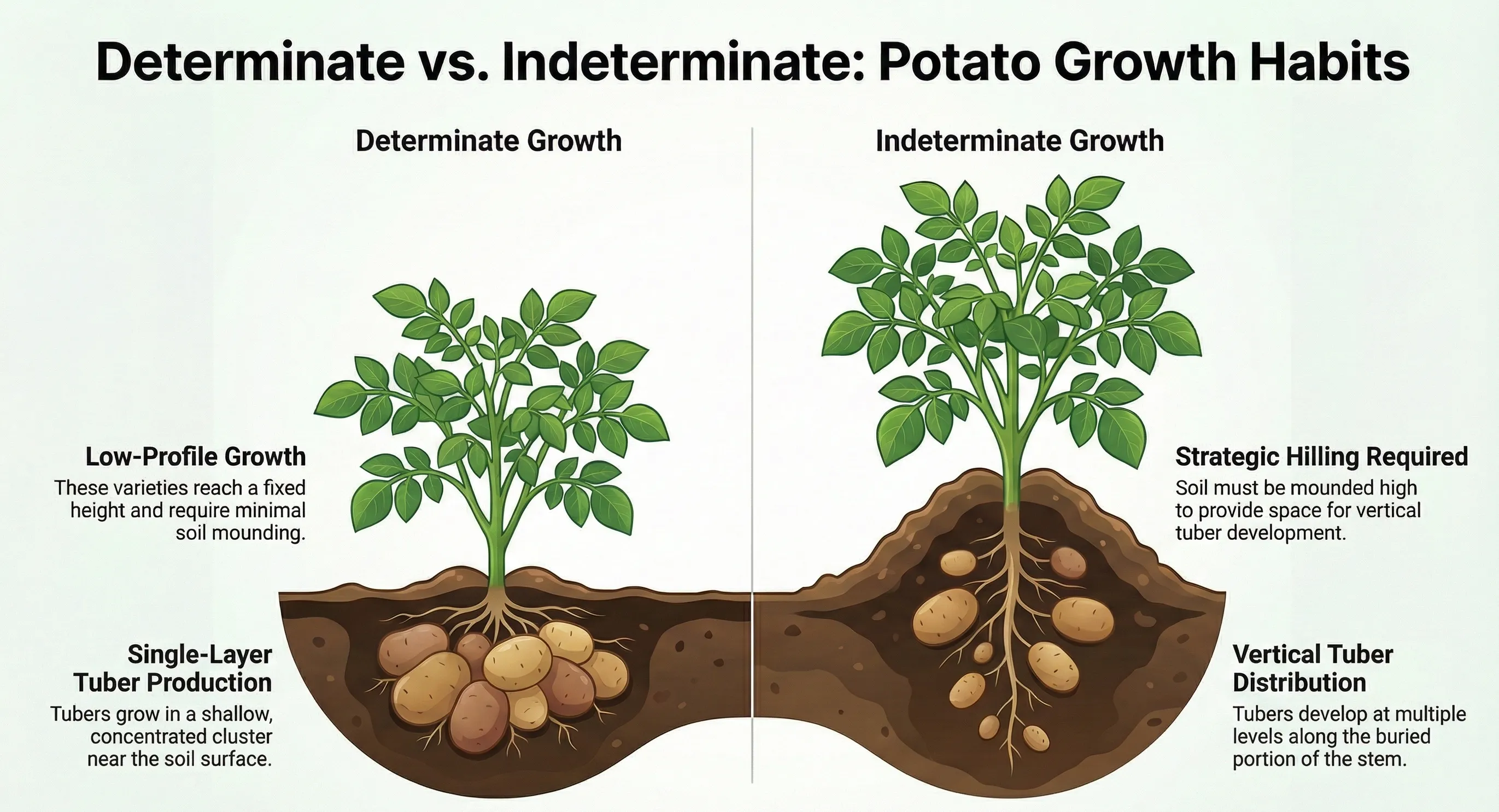 Comparison of Determinate and Indeterminate potato growth habits